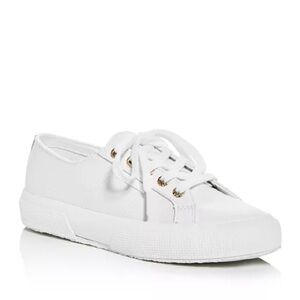 Superga 2750 leather‎ low top Women's White leather Sneakers size 9.5